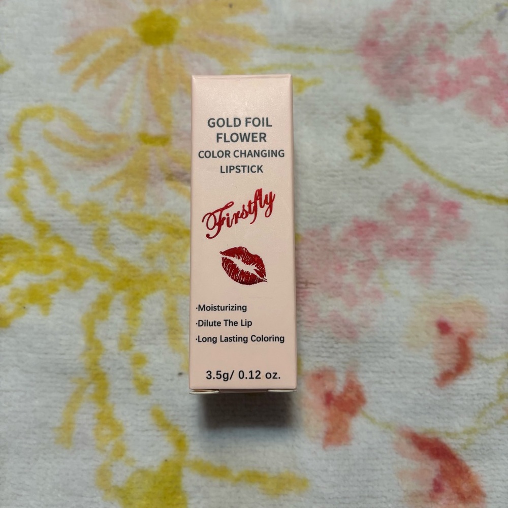 FirstFly Gold Foil Flower Color Changing Lipstick - New